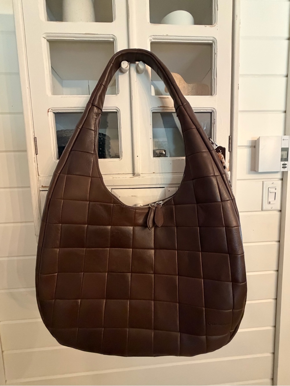Coachtopia Alter/Ego Large Crescent Shoulder Bag in Maple color